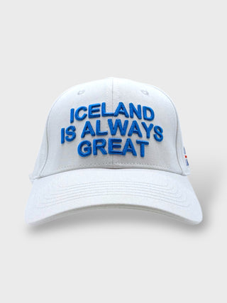 Iceland Is Always Great Cap Embroidered Iceland Souvenir Hat White