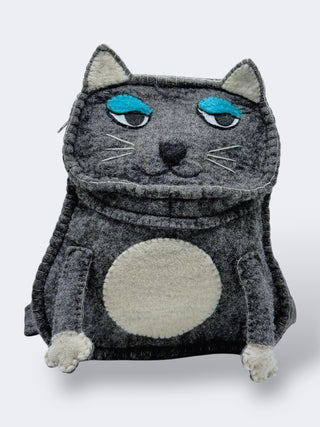 Handmade Wool Felt Cat Backpack Icelandic Craft - Store Exclusive