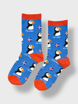 Iceland Puffin Flag Socks – Blue