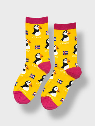 Iceland Puffin Flag Socks – Yellow