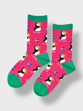 Iceland Puffin Flag Socks