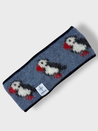 Kidka Wool Puffin Headband Blue