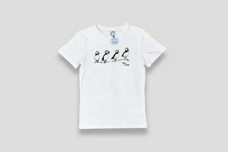 Light blue t-shirt with puffin design on a white background