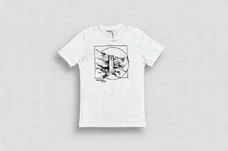White Iceland t-shirt with minimalist black illustration of Seljalandsfoss waterfall and “Seljalandsfoss Iceland” text on the chest