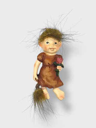 Handpainted Icelandic Baby Elf Girl Magnet – Cute Nordic Folklore Souvenir