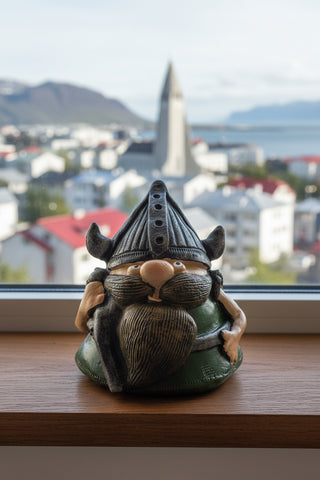Funny Icelandic Viking Statue with Giant Beard – Nordic Warrior Collectible