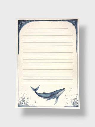 Iceland puffin writing paper with two puffins coastal landscape and floral design stationery designed in Iceland