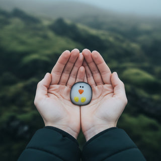 Lucky Pocket Puffin –  Glass Puffin Keepsake from Iceland. Store Exclusive
