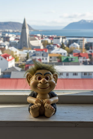 Icelandic Troll Figurine – Smiling Polyresin Troll Souvenir (7 cm / 2.76 in). Store Exclusive