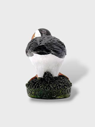 80 mm Iceland puffin figurine with black and white feathers, orange beak and Iceland souvenir base
