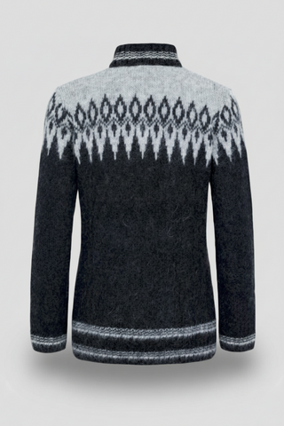 Kidka Icelandic Wool Zip Sweater Black