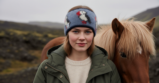 Kidka Wool Puffin Headband Blue