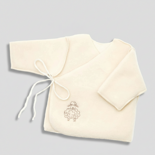 Merino Wool Baby Wrap Top – Sizes 0-6 Months