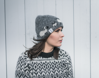 Kidka Icelandic Wool Hat  Grey Sheep