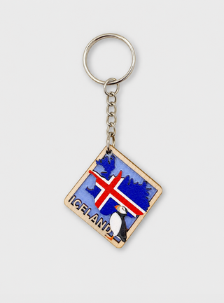 Iceland Map & Puffin Wooden Keychain – Iceland Souvenir