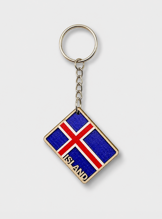 Exclusive Iceland Flag Wooden Keychain – Iceland Souvenir